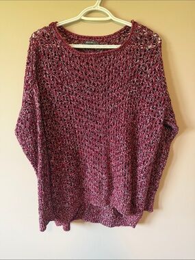 Eddie Bauer 100% Cotton Open Knit Pull Over Crew Neck Sweater Ladies Size L